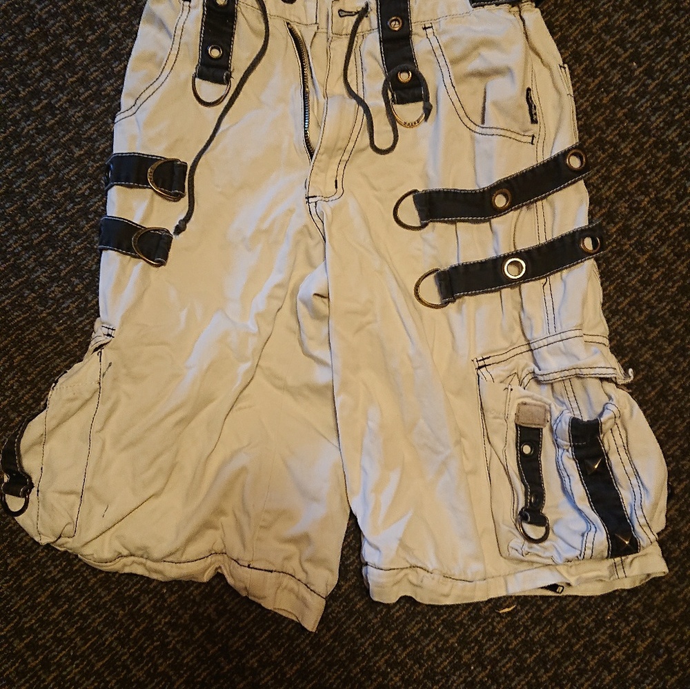 Tripp shorts retro raver Goth baggy long wide
